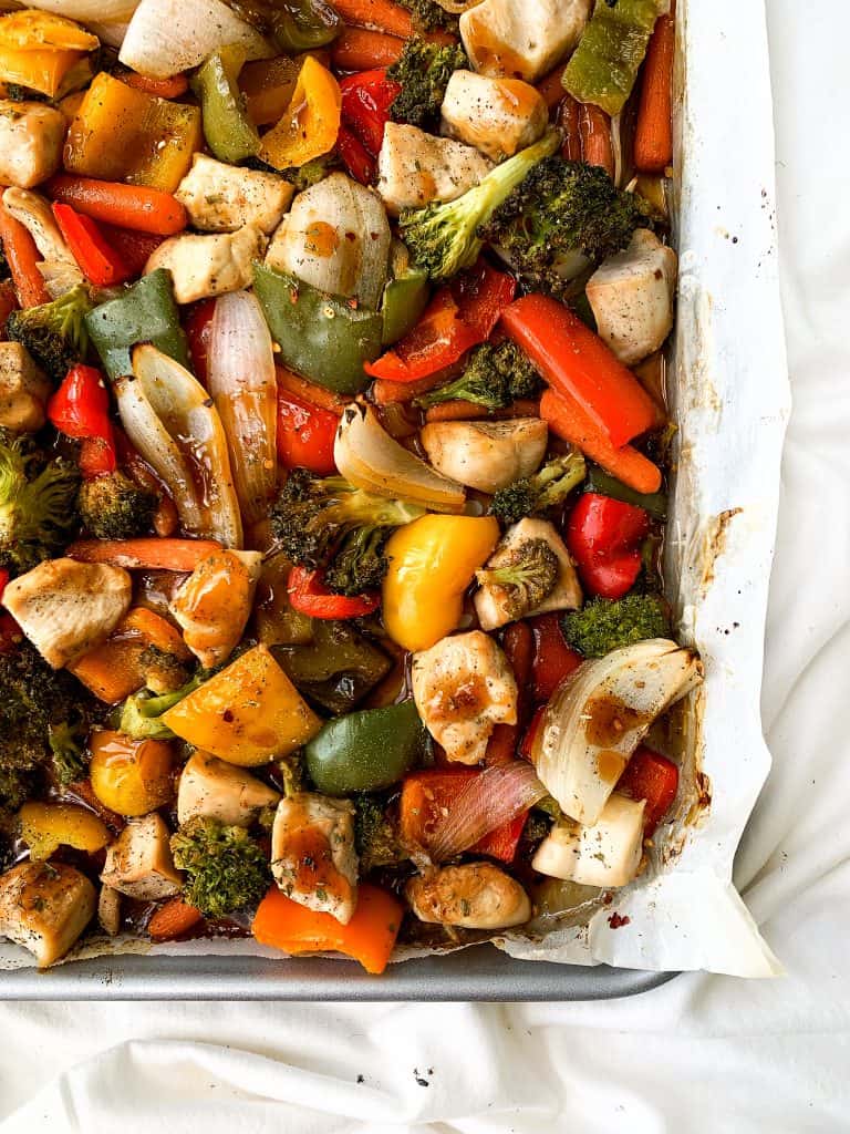 One Pan Honey Garlic Chicken and Veggies