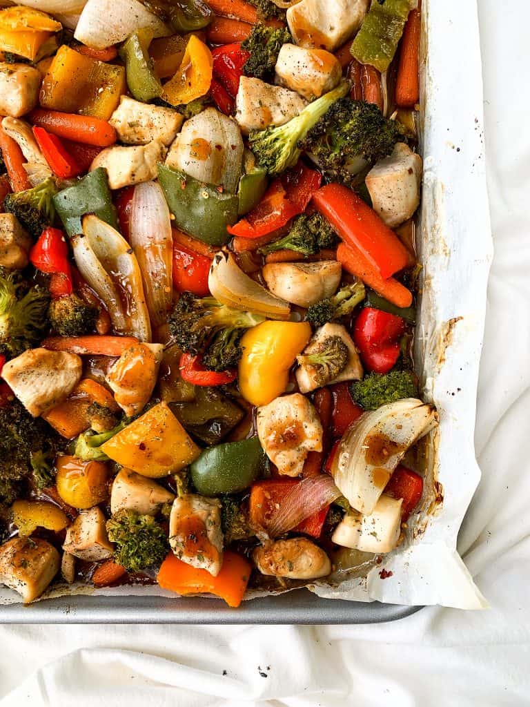 Healthy Sheet Pan Honey Garlic Chicken and Veggies