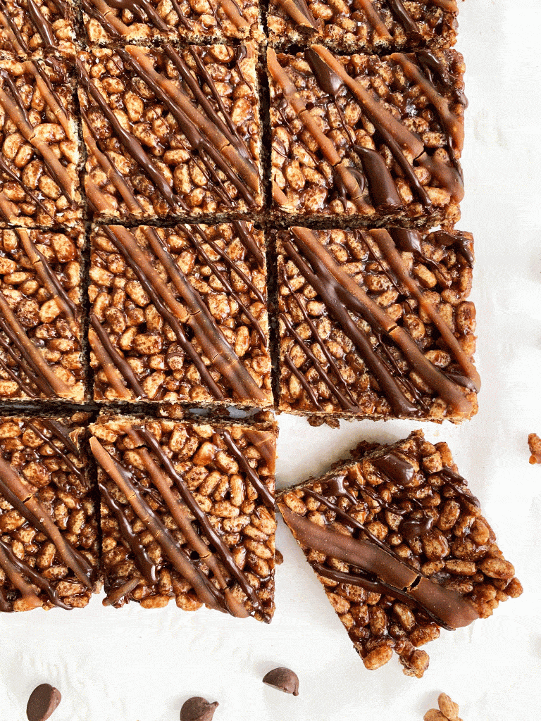 Chocolate PB2 Rice Krispie Treats | 4 Ingredients