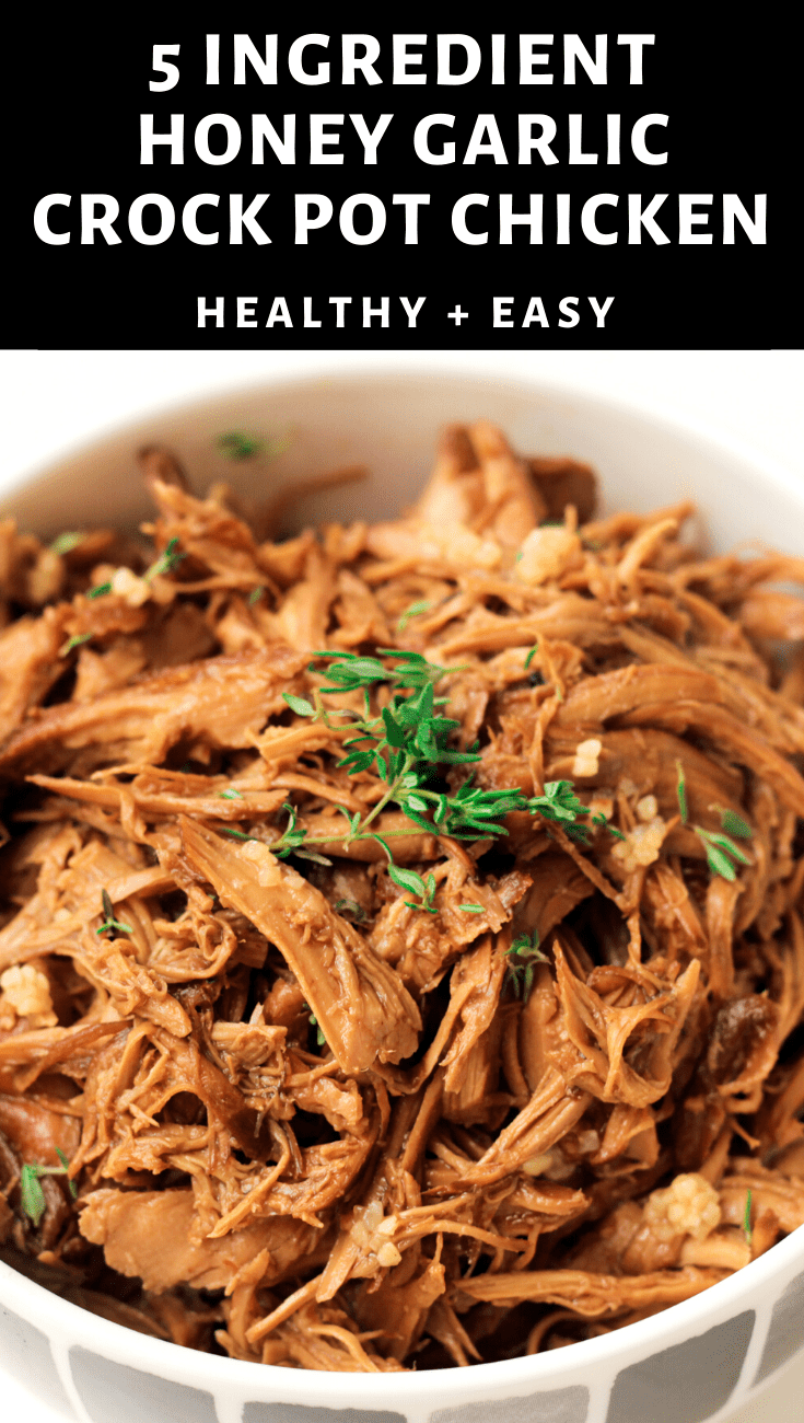 5 Ingredient Crockpot Honey Garlic Chicken Recipe | Healthy & Easy