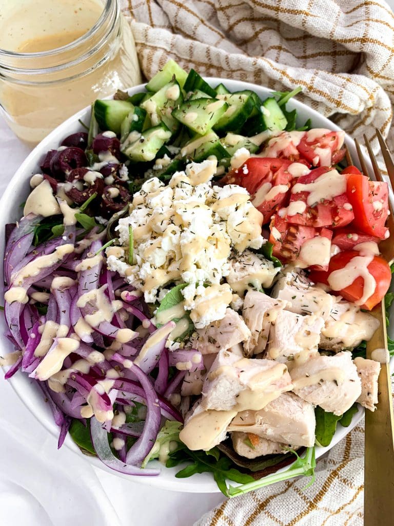 Creamy 3 Ingredient Greek Salad Dressing | Vegan, Healthy Recipe
