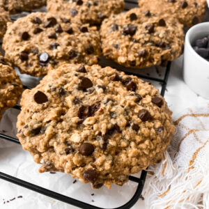 closeup of cookies after baking